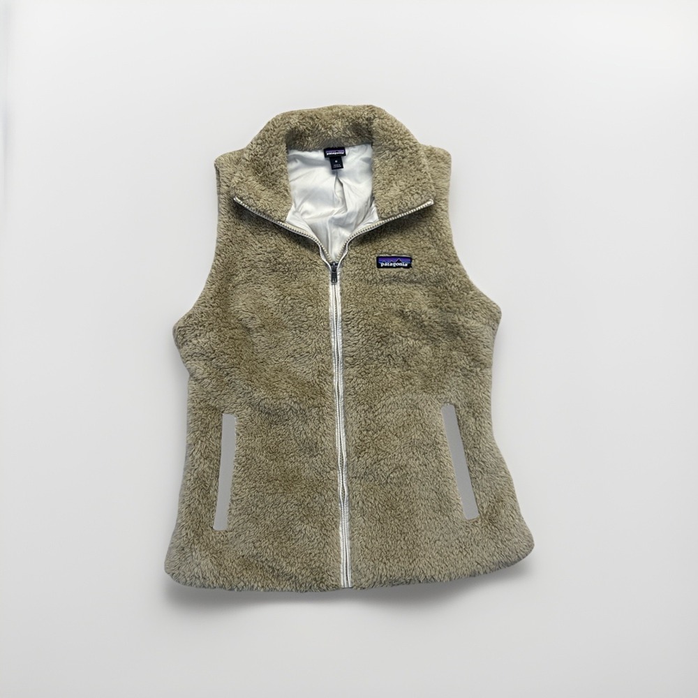 Patagonia Los Gatos Fleece Vest Womens M Biege 25216 Gorpcore Sherpa Deep Pile